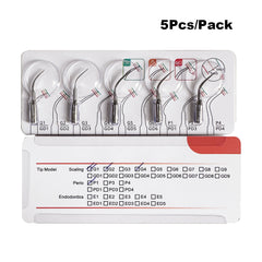 5Pcs Dental Ultrasonic Scaler Tips | EMS & Woodpecker Compatible | Stainless Steel Periodontal Scaling Tips