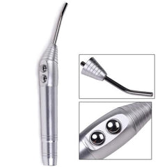 Dental Air Water Spray 3 Way Syringe Silver with 2 Nozzles - Aluminum Autoclavable