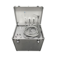 Portable Dental Delivery Unit 4-Hole with Air Compressor - Mobile Rolling Case 550W