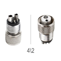 Dental Handpiece Tubing Adapter 4 Hole to 2 Hole - Stainless Steel Quick Change