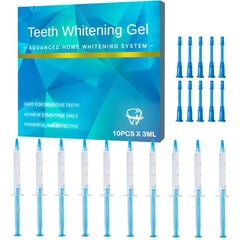 Teeth Whitening Gel Kit 10pcs 3ml Syringes - Professional Grade Stain Removal