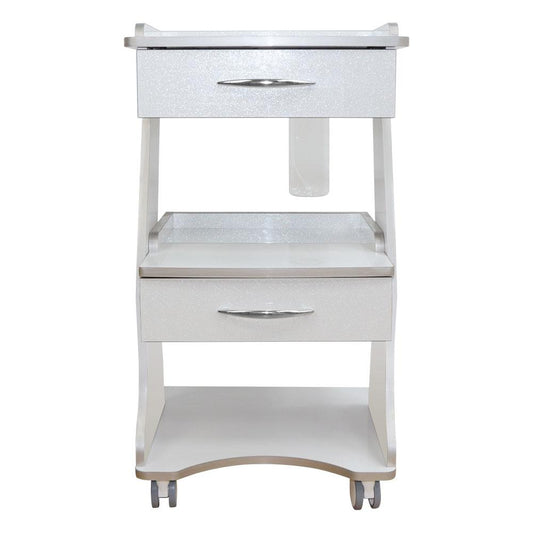 Dental Mobile Cart Medical Rolling Trolley - 3 Layer with Socket and Water Bottle