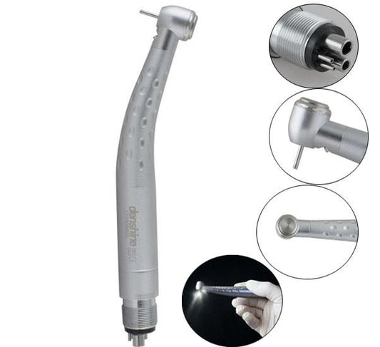 4-Hole E-Type LED Fiber Optic High-Speed Handpiece with 3-Button Control & High Torque