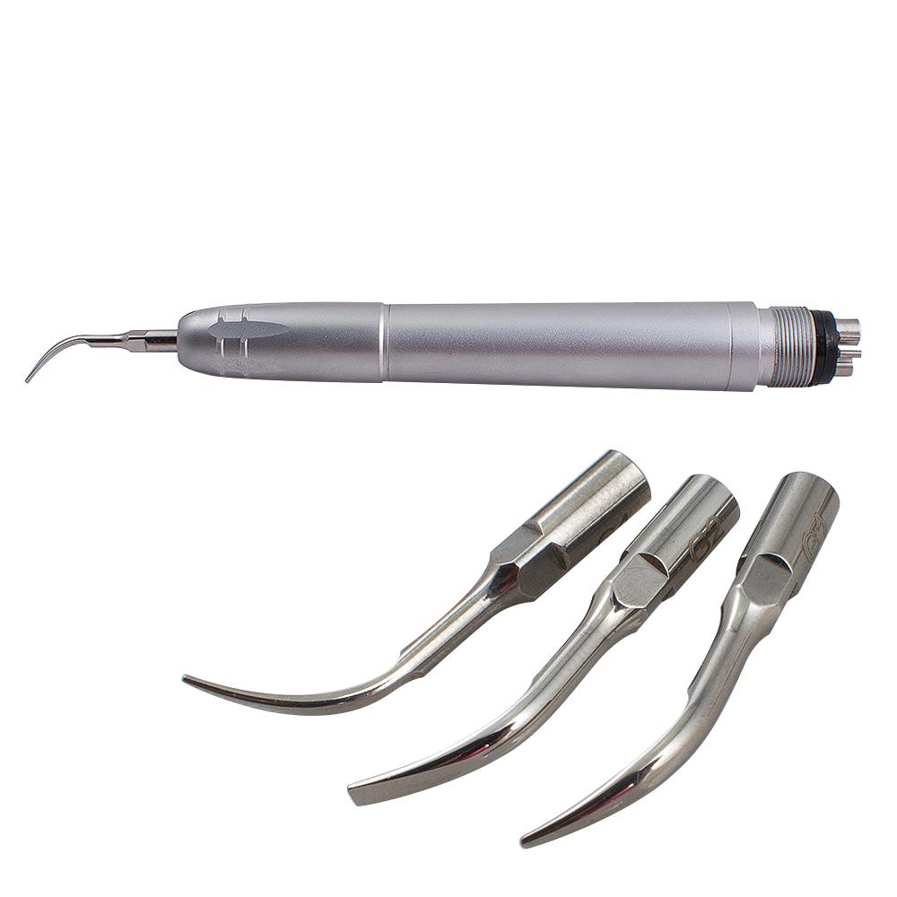 Dental Piezo Air Scaler Handpiece 4-Hole - Ultrasonic Scaling with 3 Tips