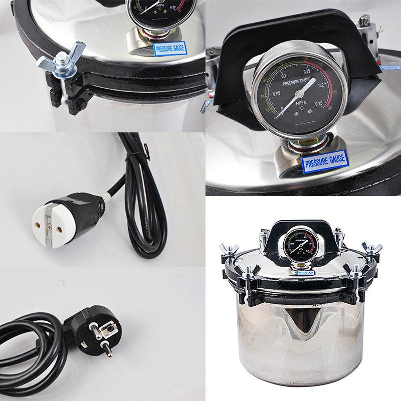 8L Portable Steam Autoclave Sterilizer 110V/220V