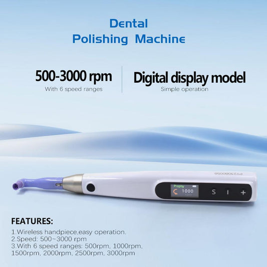 Dental Wireless Prophy Handpiece with LCD - 6 Speed 3000 RPM