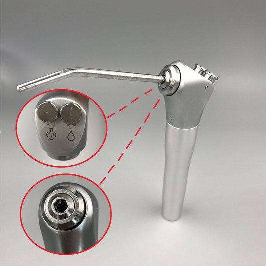 Dental Air Water Spray Triple 3 Way Syringe with 2 Nozzles - Aluminum Autoclavable