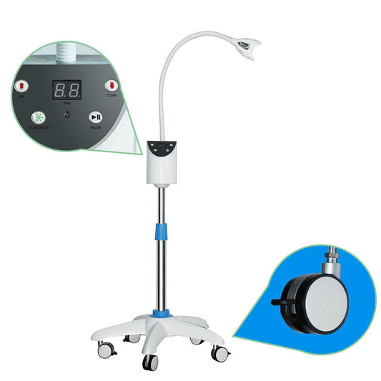 Dental Mobile LED Teeth Whitening Lamp - Cold Bleaching Blue Light System with Remote