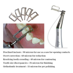 Dental Orthodontic IPR 4:1 Contra Angle Handpiece Kit - Interproximal Reduction with 2 Strips