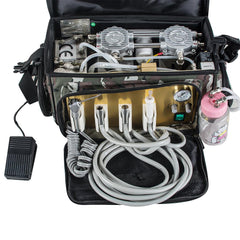 Portable Dental Unit Air Compressor Suction 3 Way Syringe 410W - Mobile 110V-220V 15kg