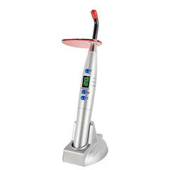Dental Wireless LED Curing Light 1500mW Silver - Cordless Rechargeable 5W 420-480nm