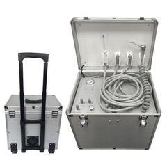 Portable Dental Delivery Unit 4-Hole with Air Compressor - Mobile Rolling Case 550W