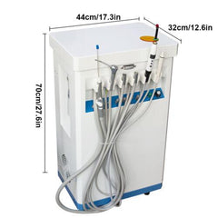 Portable Dental Delivery Cart Unit with Compressor - 4 Hole