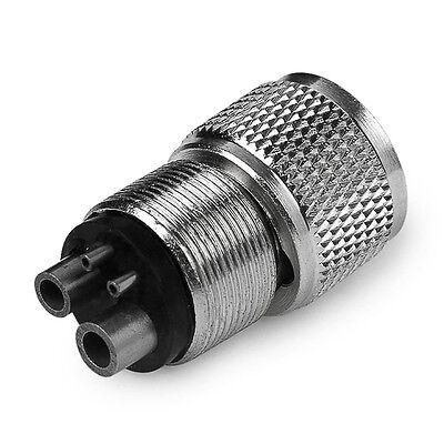 Dental Handpiece Tubing Adapter 4 Hole to 2 Hole - Stainless Steel Quick Change