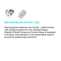 Dental Orthodontic Buccal Tubes 20 Kits Roth 022 - Bondable Single Tube 1st Molar Monoblock