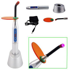 Wireless Dental LED Curing Light 5W 1500mW/cm² Black - Cordless Rechargeable