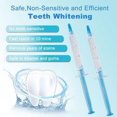 Teeth Whitening Gel Kit 10pcs 3ml Syringes - Professional Grade Stain Removal
