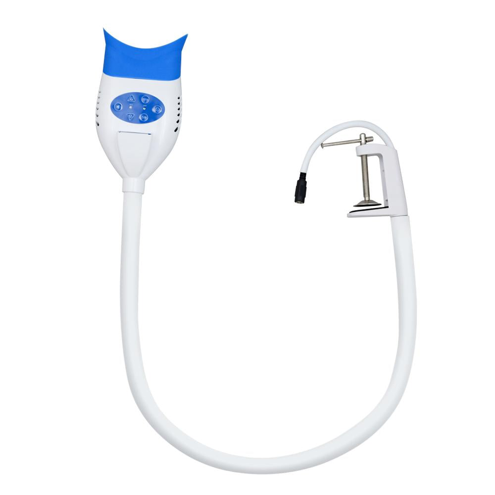 Dental Teeth Whitening LED Light 10 Lamps Table Clamp - 36W Blue Light 0-20 Min Timer