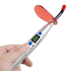 Dental Wireless LED Curing Light 1500mW Silver - Cordless Rechargeable 5W 420-480nm