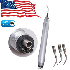 Dental Piezo Air Scaler Handpiece 4-Hole - Ultrasonic Scaling with 3 Tips